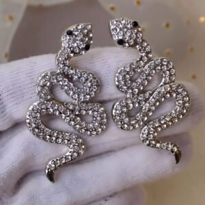 Snake Rhinestone Earrings | Glam Party Statement Jewelry