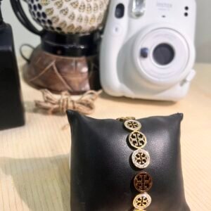 Designer Gold-Plated Bracelet with Circular Motif – Unisex Jewelry