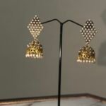 Diamond Stud Pearl Jhumka Earrings – Modern Ethnic Jewelry