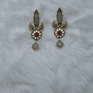 Floral Heritage Earrings – Traditional Gold-Plated Statement Jewelry
