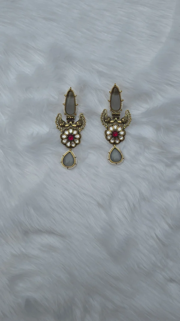 Floral Heritage Earrings – Traditional Gold-Plated Statement Jewelry
