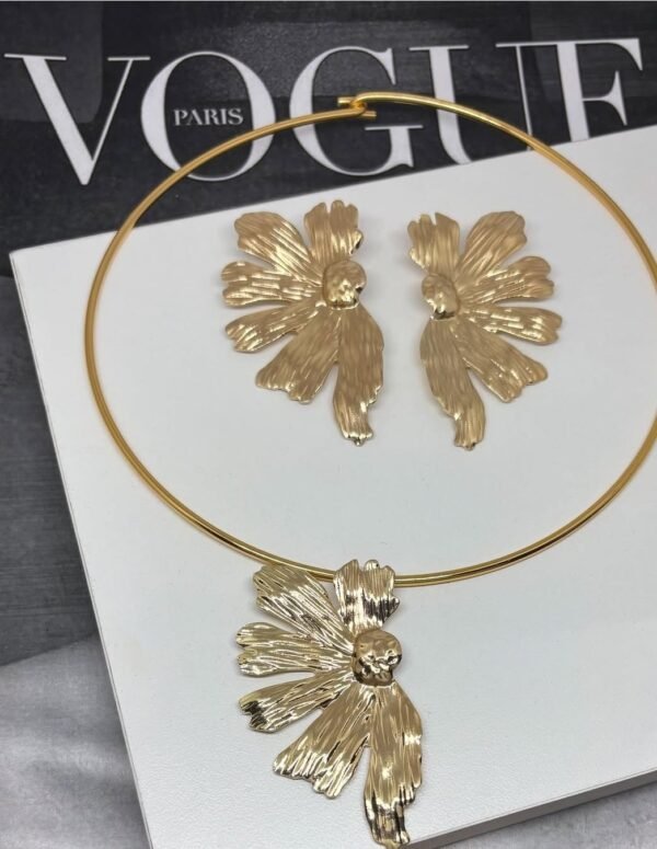 Gold Floral Statement Necklace