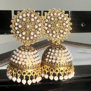 Gold Jhumka Earrings