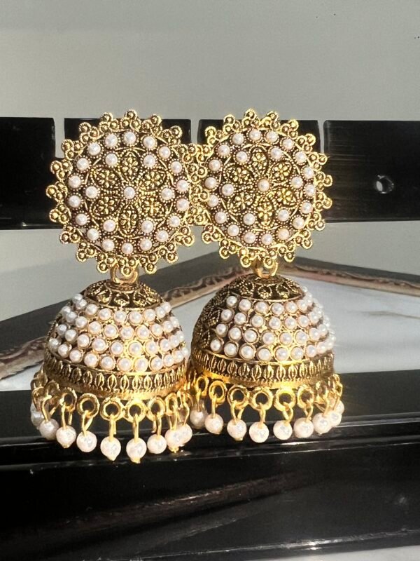 Gold Jhumka Earrings
