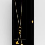Gold Pendant Necklace with Dual Charms