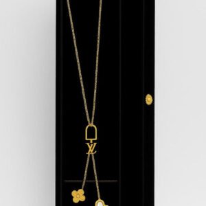 Gold Pendant Necklace with Dual Charms