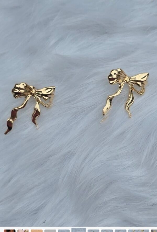 Golden Bow Knot Earrings