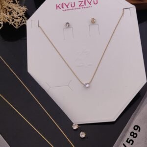 Minimalist Crystal Necklace & Earrings Set