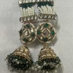 Royal Emerald & Pearl Kundan Jhumka Earrings