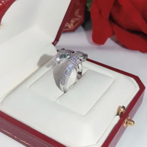 Twin Panther Ring – Designer Adjustable Statement Ring for Women
